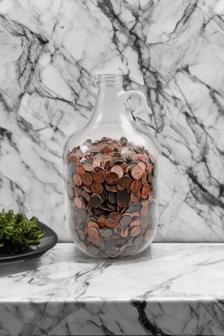 Oversized XL Glass Swear Jar with Lid, 5.2 Liter Money Saving Bank for Adults, Coin Collection Container (X-Large) in Saudi Arabia