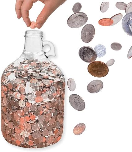 Oversized XL Glass Swear Jar with Lid, 5.2 Liter Money Saving Bank for Adults, Coin Collection Container (X-Large) in Saudi Arabia