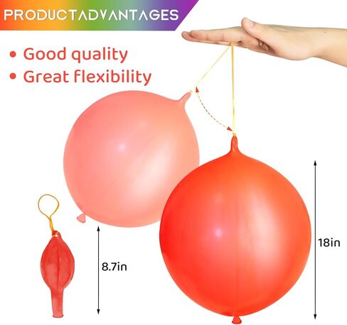 30Pcs Punch Balloons, Party Favors Heavy Duty Punching Balloons with Rubber Bands For Kids Birthday Decorations Party Balloons Weddings Supply in Saudi Arabia