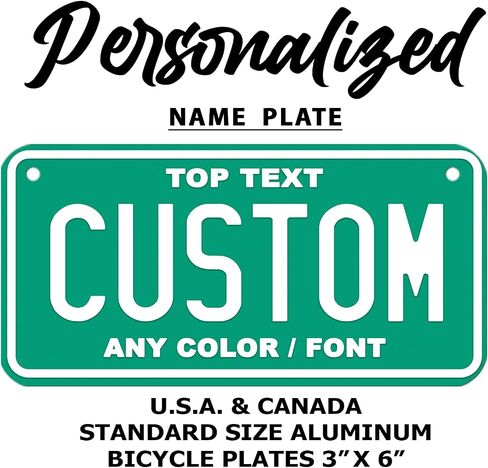 Custom Vintage Name Plate | Kids Car | Motorcycle | Bicycle | Bike | Electric Scooter | 3 Sizes | Personalized Text | Any Font | Any Color | Novelty | Souvenier | Decorative Signage in Saudi Arabia