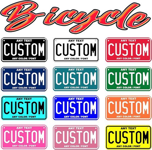 Custom Vintage Name Plate | Kids Car | Motorcycle | Bicycle | Bike | Electric Scooter | 3 Sizes | Personalized Text | Any Font | Any Color | Novelty | Souvenier | Decorative Signage in Saudi Arabia