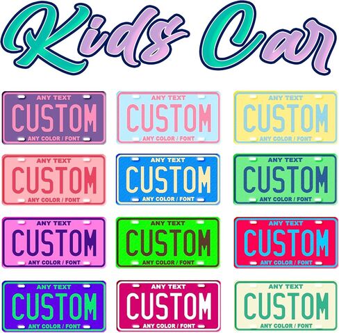 Custom Vintage Name Plate | Kids Car | Motorcycle | Bicycle | Bike | Electric Scooter | 3 Sizes | Personalized Text | Any Font | Any Color | Novelty | Souvenier | Decorative Signage in Saudi Arabia