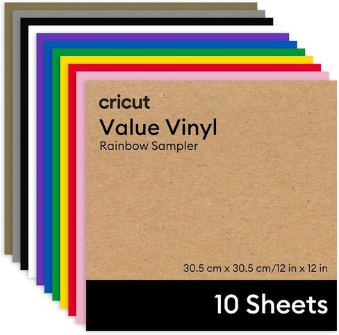 CRICUT VINE VINYL - SAMPLER 10 أقدام قوس قزح ، 12 بوصة × 12 بوصة (10 عدد) in Saudi Arabia