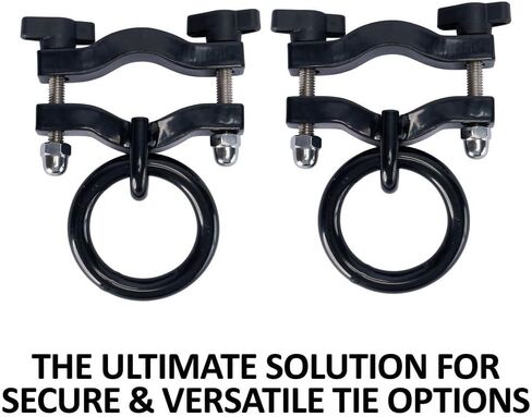 Schneiders Easy-Up Stall Portable Stall Bar Bar Ring للخيول | ملاءمة قابلة للتعديل | سعة 50 رطل | يعمل مع أنابيب مستديرة ومربعة | تسهيل التثبيت | مجموعة 2 | اللون الأسود in Saudi Arabia