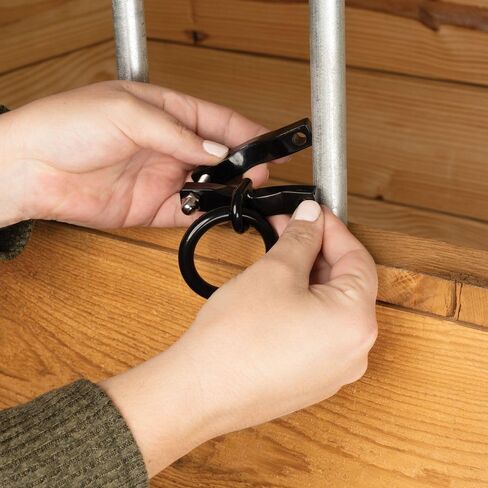 Schneiders Easy-Up Stall Portable Stall Bar Bar Ring للخيول | ملاءمة قابلة للتعديل | سعة 50 رطل | يعمل مع أنابيب مستديرة ومربعة | تسهيل التثبيت | مجموعة 2 | اللون الأسود in Saudi Arabia