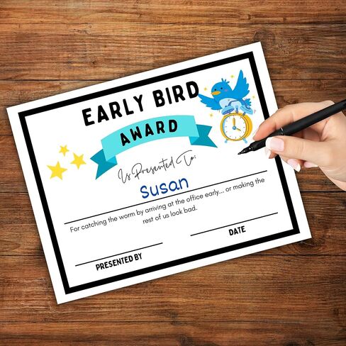 Funny Office Employee Awards Black Border 25pk Variations 8.5x11" Certificate of Appreciation Work Dundies Candy Bar Excellence Party in Saudi Arabia