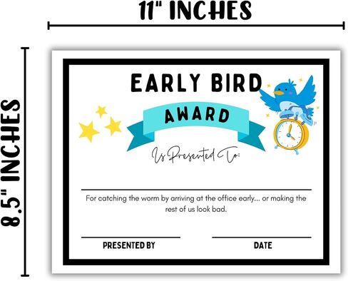 Funny Office Employee Awards Black Border 25pk Variations 8.5x11" Certificate of Appreciation Work Dundies Candy Bar Excellence Party in Saudi Arabia