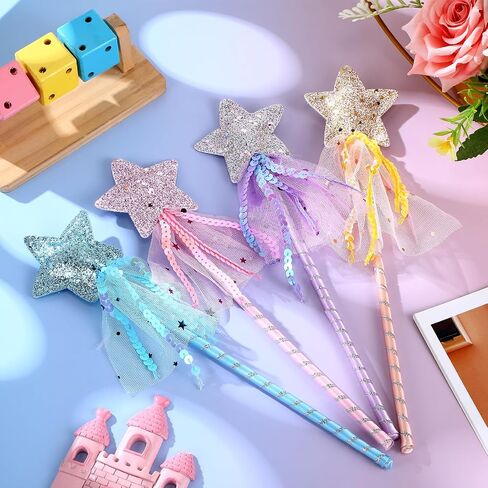 20 PCS Angel Butterfly Wings Glitter Star Wands Kit for Princess Come Play Play Dress Up Birthday Party Supplies Supplies Supplies in Saudi Arabia