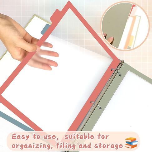 15PCS/3 Set 3 Ring Binder Dividers with Tabs 5 Color Page Dividers for 3 Ring Binder with Tabs 11.5×8.5inch Clear Folder Divider 3 Ring File Organizers Tabbed Index Insert for School Office (Vintage) in Saudi Arabia