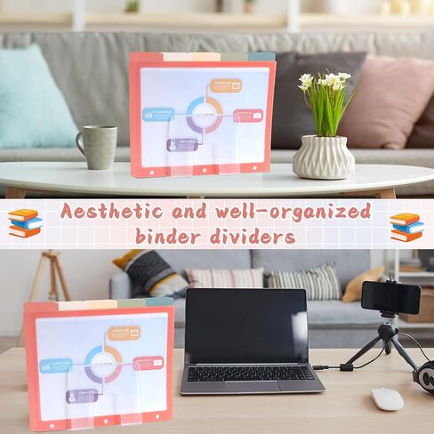 15PCS/3 Set 3 Ring Binder Dividers with Tabs 5 Color Page Dividers for 3 Ring Binder with Tabs 11.5×8.5inch Clear Folder Divider 3 Ring File Organizers Tabbed Index Insert for School Office (Vintage) in Saudi Arabia