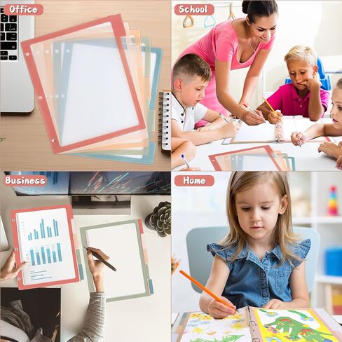 15PCS/3 Set 3 Ring Binder Dividers with Tabs 5 Color Page Dividers for 3 Ring Binder with Tabs 11.5×8.5inch Clear Folder Divider 3 Ring File Organizers Tabbed Index Insert for School Office (Vintage) in Saudi Arabia