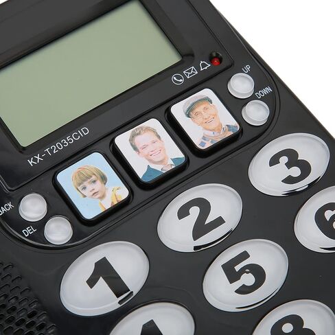 Big Phone for Seniors, Corded Phone with Caller ID, Adjustable Ringtone, Shortcuts Memory Wired Landline Telephone with Indicator for Home Office(Black) in Saudi Arabia