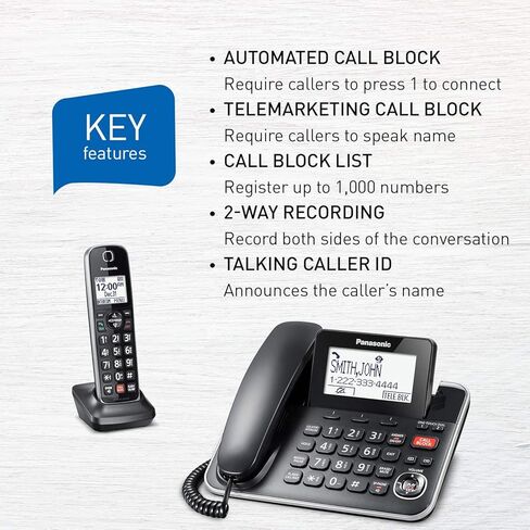 Panasonic Home Phone KX-TGF870 (1 Handset 1 Corded) (Renewed) in Saudi Arabia