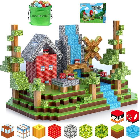 176 PCS Magnetic Blocks for Kids Ages 4-8, STEM Building Toys for 3+ Year Old Boys Girls, Magnetic Tiles Stacking Blocks Educational Preschool Toys Birthday Gifts in Saudi Arabia