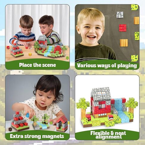 176 PCS Magnetic Blocks for Kids Ages 4-8, STEM Building Toys for 3+ Year Old Boys Girls, Magnetic Tiles Stacking Blocks Educational Preschool Toys Birthday Gifts in Saudi Arabia