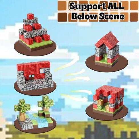 176 PCS Magnetic Blocks for Kids Ages 4-8, STEM Building Toys for 3+ Year Old Boys Girls, Magnetic Tiles Stacking Blocks Educational Preschool Toys Birthday Gifts in Saudi Arabia