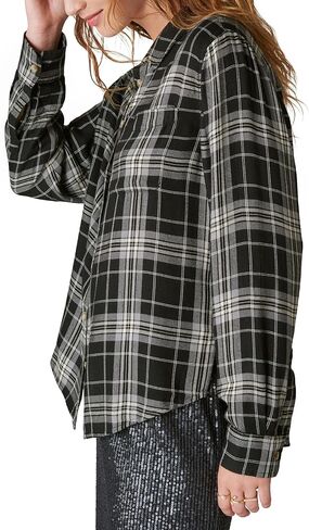 قميص Boyfriend نسائي منقوش على شكل سحابة من Lucky Brand in Saudi Arabia