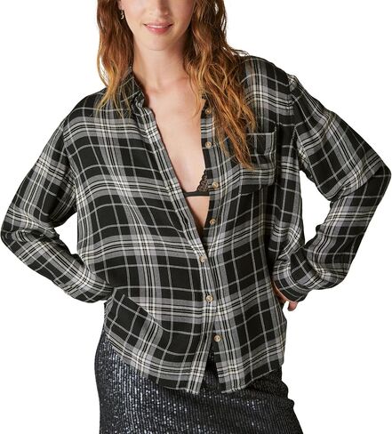 قميص Boyfriend نسائي منقوش على شكل سحابة من Lucky Brand in Saudi Arabia