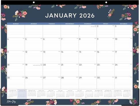 2026 Blue Sky Monthly Desk Pad Calendar, 22" x 17", Ashlyn Navy, January To December, 148618 in Saudi Arabia