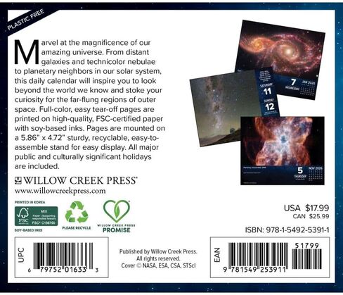 Astronomy 2026 5.4" x 6.2" Box Calendar in Saudi Arabia