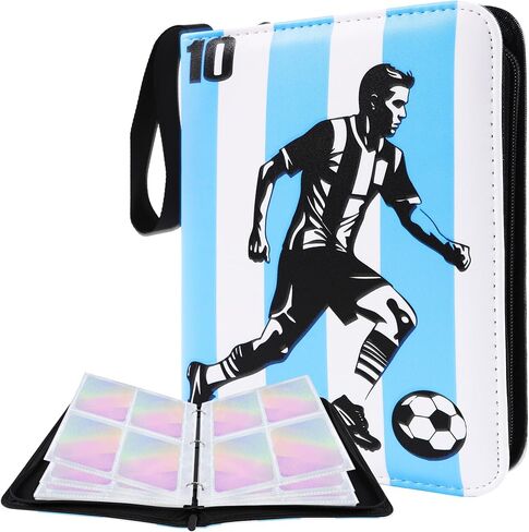 Card Binder 400 Pockets, Trading Card Binder 4-Pocket Card Collector Album with 50 Removable Sleeves and Zipper, Strawberry Style Card Collection Storage for Boys & Girls in Saudi Arabia