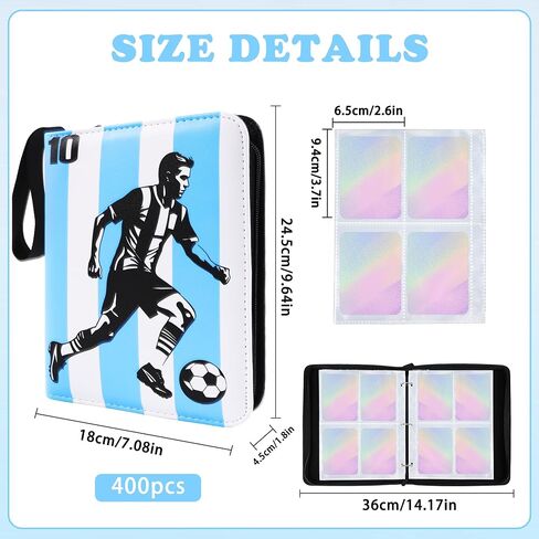 Card Binder 400 Pockets, Trading Card Binder 4-Pocket Card Collector Album with 50 Removable Sleeves and Zipper, Strawberry Style Card Collection Storage for Boys & Girls in Saudi Arabia