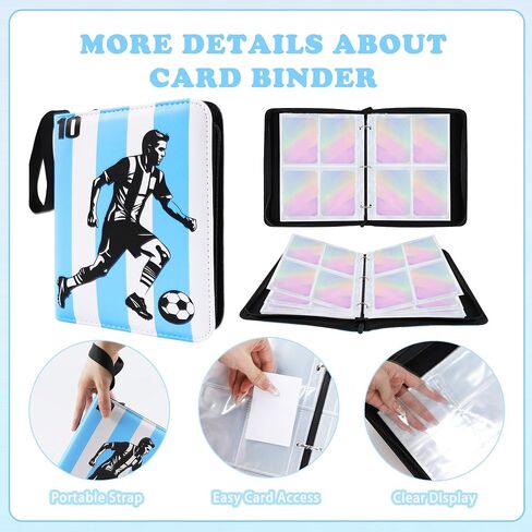 Card Binder 400 Pockets, Trading Card Binder 4-Pocket Card Collector Album with 50 Removable Sleeves and Zipper, Strawberry Style Card Collection Storage for Boys & Girls in Saudi Arabia