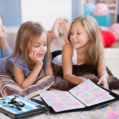 Card Binder 400 Pockets, Trading Card Binder 4-Pocket Card Collector Album with 50 Removable Sleeves and Zipper, Strawberry Style Card Collection Storage for Boys & Girls in Saudi Arabia