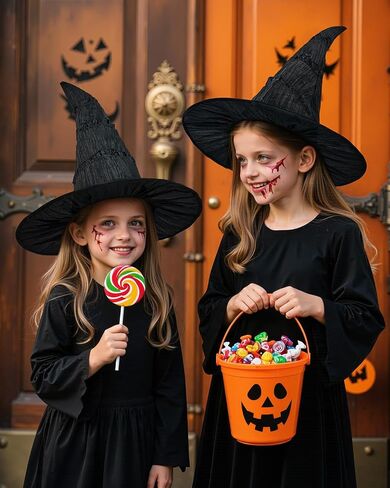 Century Star Black Witch Hat - Witch Wizard Hat Party Accessories for Kids Youth Teens in Saudi Arabia