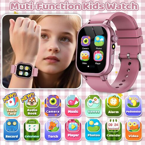 OVV Kids Game Smart Watch 1.54" HD Touch Screen, 30+ Educational Games, Camera, Pedometer, Alarm, MP3 Player, Auidobook, Learn Card,Time Tools, Parental Control, Wrist Watches for Boys Girls Age 4-12 in Saudi Arabia