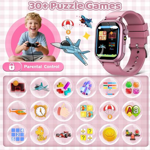 OVV Kids Game Smart Watch 1.54" HD Touch Screen, 30+ Educational Games, Camera, Pedometer, Alarm, MP3 Player, Auidobook, Learn Card,Time Tools, Parental Control, Wrist Watches for Boys Girls Age 4-12 in Saudi Arabia