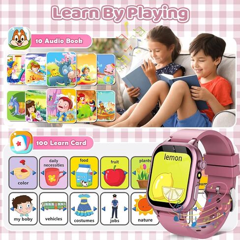 OVV Kids Game Smart Watch 1.54" HD Touch Screen, 30+ Educational Games, Camera, Pedometer, Alarm, MP3 Player, Auidobook, Learn Card,Time Tools, Parental Control, Wrist Watches for Boys Girls Age 4-12 in Saudi Arabia