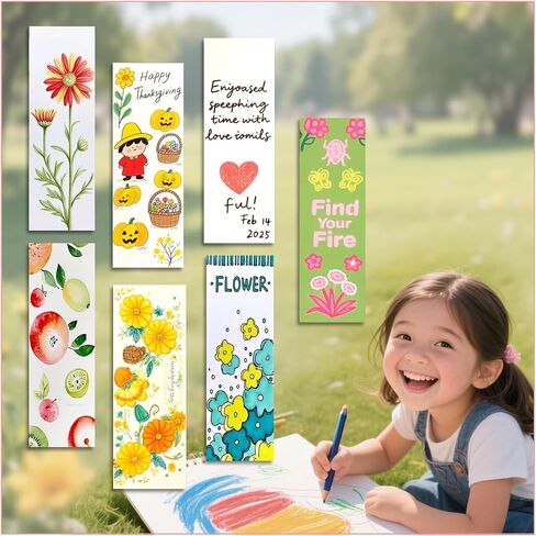 50 Sets Bookmark Making Kit, with 50 Clear Bookmark Sleeves, 50 Colorful Tassels, 60 Kraft Paper Blank Bookmarks, DIY Bookmarks for Party, Decoration, Teaching or Record Reading Experience in Saudi Arabia