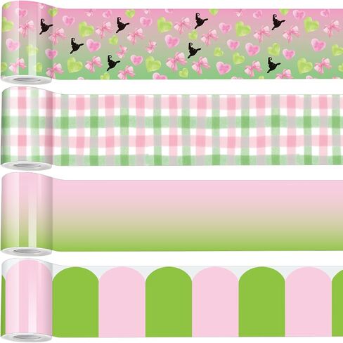 Fuutreo 4 Rolls 131ft Music Bulletin Board Borders Paper Colorful Back to School Bulletin Board Board Borders Decorator in Saudi Arabia