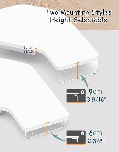 Royumi Corner Monitor Stand Clear Acrylic Leg ＆ Wood Corner Screen Stand ، Riser Triangle Desk Triangle Riser للشاشة/الكمبيوتر المحمول/الكمبيوتر ، منظم الزاوية مع الدرج (اللون: أبيض) in Kuwait