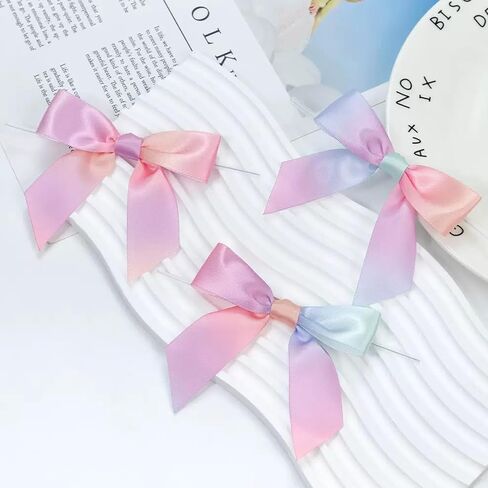 أقواس صغيرة وردية ، 15 قطعة من أشرطة النسيج الساتين للحرف اليدوية ، أقواس صغيرة لمفضلات حفل الزفاف ، ديكورات صندوق الهدايا in Kuwait