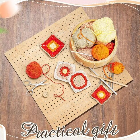 Beeveer 17x17 "لوحة حظر الكروشيه القابلة للطي مع 10 دبابيس/أوتاد لوحة حجب كبيرة للحياكة الكروشيه ، لوحات مربعة الجدة الخيزر in Saudi Arabia