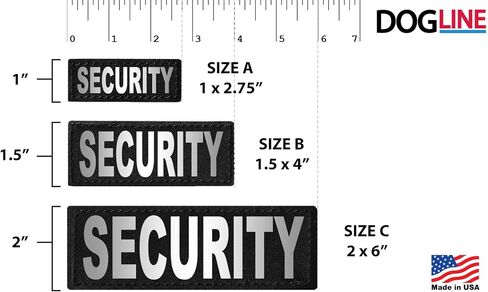 Dogline Security Stest Patches-تصحيح أمان قابل للإزالة 2 مع رسائل مطبوعة عاكسة لدعم ذرة سترة كلب أو حجم المقود C (2 "× 6") in Saudi Arabia
