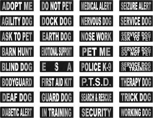 Dogline Security Stest Patches-تصحيح أمان قابل للإزالة 2 مع رسائل مطبوعة عاكسة لدعم ذرة سترة كلب أو حجم المقود C (2 "× 6") in Saudi Arabia