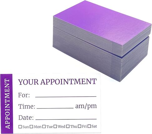ITZAMNA Appointment Card 100 Purple Cute Design Client Appointment Card 100 in Saudi Arabia