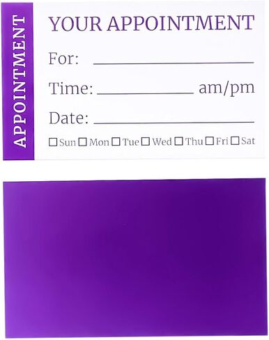 ITZAMNA Appointment Card 100 Purple Cute Design Client Appointment Card 100 in Saudi Arabia