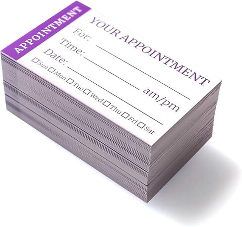 ITZAMNA Appointment Card 100 Purple Cute Design Client Appointment Card 100 in Saudi Arabia