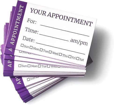 ITZAMNA Appointment Card 100 Purple Cute Design Client Appointment Card 100 in Saudi Arabia