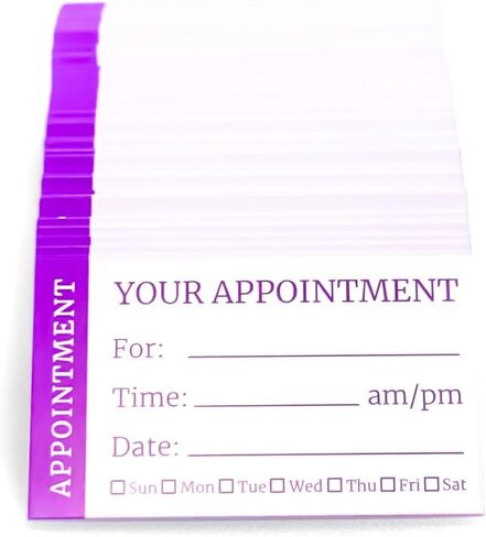 ITZAMNA Appointment Card 100 Purple Cute Design Client Appointment Card 100 in Saudi Arabia