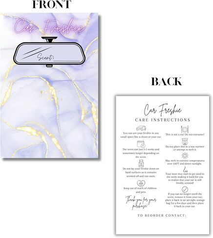 بطاقات إدراج Car Freshie | 50 PK 4x6 "Modern Marble Gold Purple ، يناسب 5x7" لأكياس ثلاثية الأبعاد بطاقة تعليمات الرائحة الرائحة الرائحة in Saudi Arabia