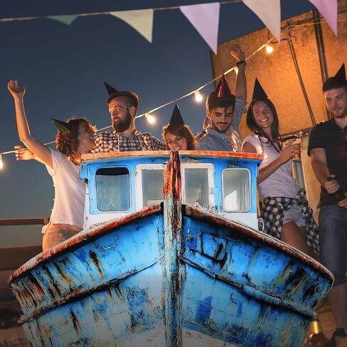 4ft 3D Old Pirate Fishing Boat Cardboard Cutout Stand-up Beach Nautical-Inspired Events Camping-Themed Boat Stand up Photo Props for VBS Vacation Bible School Halloween Party Supplies in Saudi Arabia