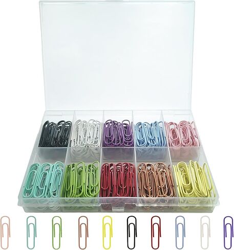 مقاطع الورق المتوسطة 33 مم/1.3 بوصة الحجم 300 PCS PACTCLIPS متنوعة ملونة للمنزل والمدارس والمكاتب الاستخدام in Kuwait