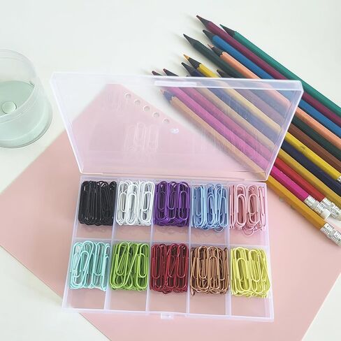 مقاطع الورق المتوسطة 33 مم/1.3 بوصة الحجم 300 PCS PACTCLIPS متنوعة ملونة للمنزل والمدارس والمكاتب الاستخدام in Kuwait