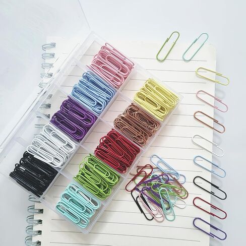 مقاطع الورق المتوسطة 33 مم/1.3 بوصة الحجم 300 PCS PACTCLIPS متنوعة ملونة للمنزل والمدارس والمكاتب الاستخدام in Kuwait