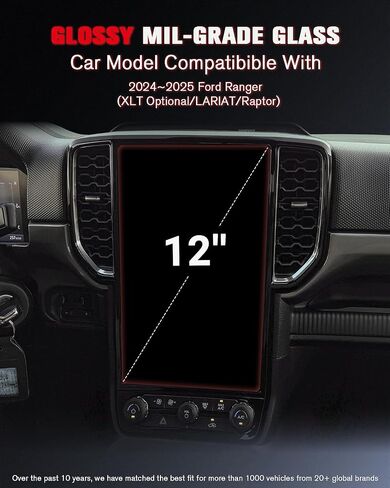 2 Pack Tempered Glass Screen Protector For 2024 Tesla Cybertruck 18.5 Inch Touchscreen & 9.4 Rear Screen,HD Clear Anti-Scratch Cyber truck Accessories in Saudi Arabia